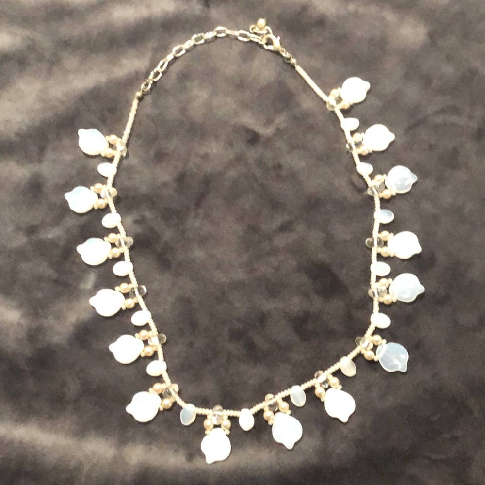 Moonstone and pearl necklace
